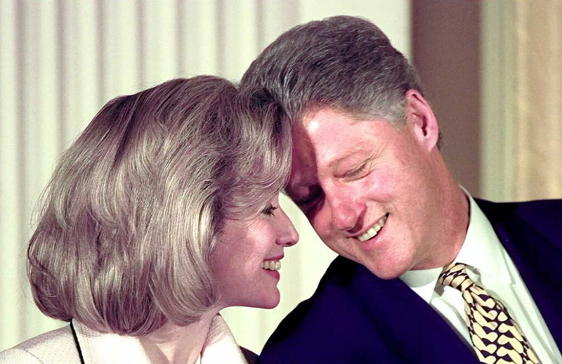 President Bill Clinton and first lady Hillary Clinton at the White House in July 1996 PAUL J. RICHARDS/AFP/Getty Images